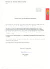Recommendation letter from the Royal Danish Embassy to Kim Pedersen